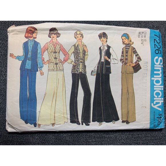 Simplicity Misses Pants Skirt Vest Sewing Pattern sz 10 7226 - uncut - Picture 13 of 13